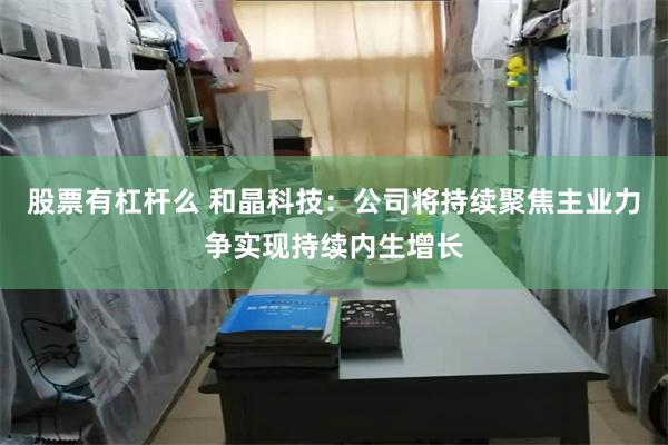 股票有杠杆么 和晶科技：公司将持续聚焦主业力争实现持续内生增长