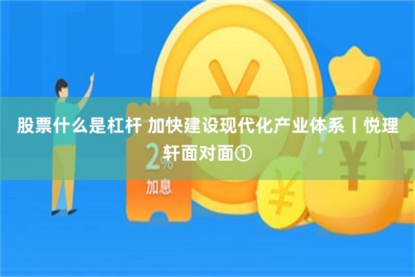 股票什么是杠杆 加快建设现代化产业体系丨悦理轩面对面①
