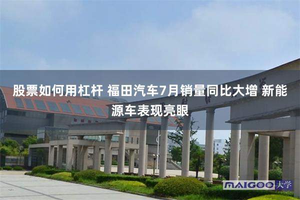 股票如何用杠杆 福田汽车7月销量同比大增 新能源车表现亮眼
