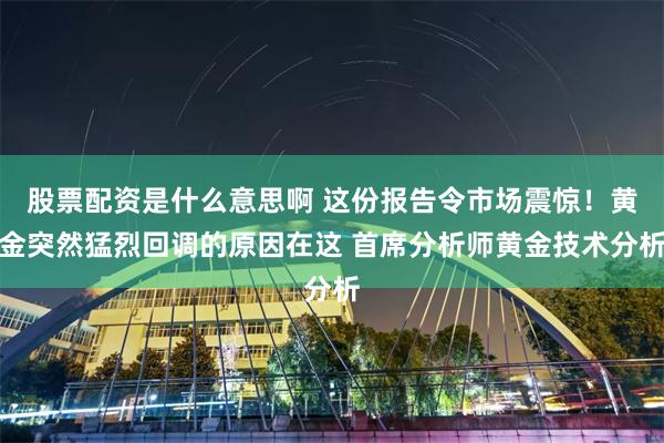 股票配资是什么意思啊 这份报告令市场震惊！黄金突然猛烈回调的原因在这 首席分析师黄金技术分析