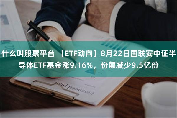 什么叫股票平台 【ETF动向】8月22日国联安中证半导体ETF基金涨9.16%，份额减少9.5亿份
