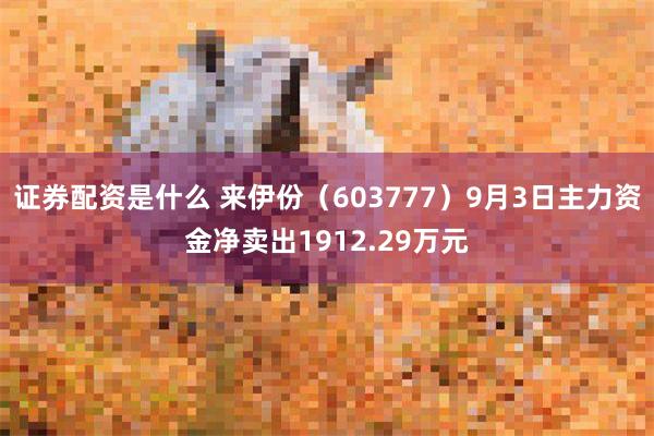 证券配资是什么 来伊份（603777）9月3日主力资金净卖出1912.29万元