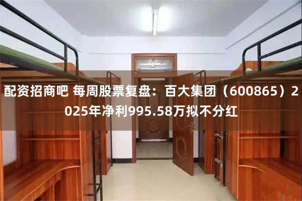 配资招商吧 每周股票复盘：百大集团（600865）2025年净利995.58万拟不分红