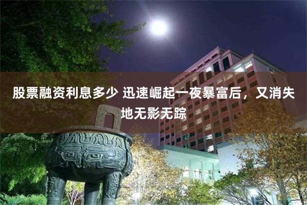 股票融资利息多少 迅速崛起一夜暴富后，又消失地无影无踪