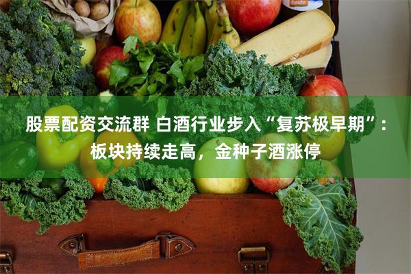 股票配资交流群 白酒行业步入“复苏极早期”：板块持续走高，金种子酒涨停