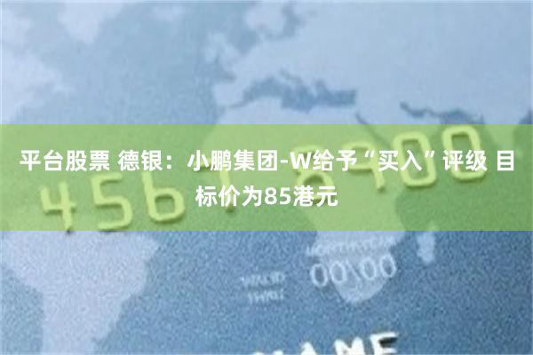 平台股票 德银：小鹏集团-W给予“买入”评级 目标价为85港元