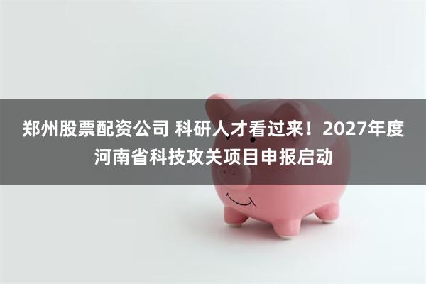 郑州股票配资公司 科研人才看过来!2027年度河南省科技攻关项目申报启动