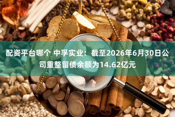 配资平台哪个 中孚实业：截至2026年6月30日公司重整留债余额为14.62亿元