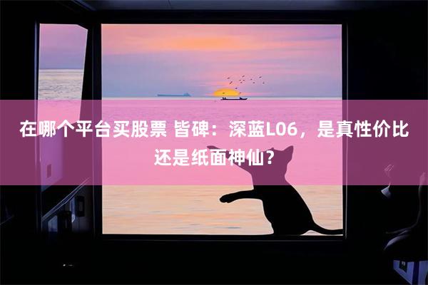 在哪个平台买股票 皆碑：深蓝L06，是真性价比还是纸面神仙？