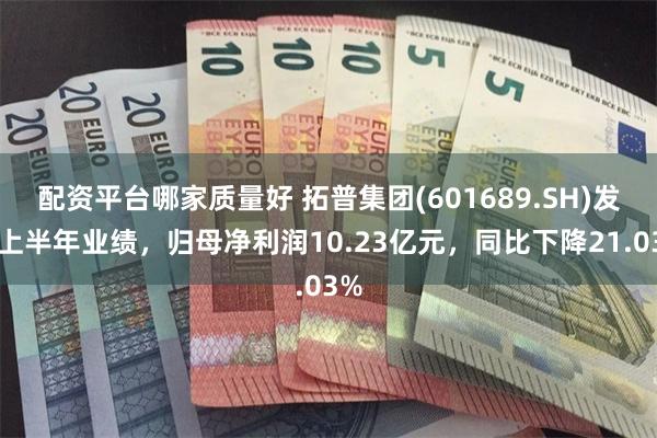 配资平台哪家质量好 拓普集团(601689.SH)发布上半年业绩，归母净利润10.23亿元，同比下降21.03%