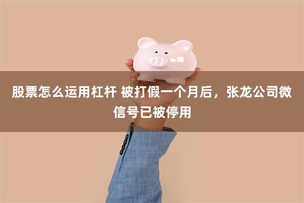 股票怎么运用杠杆 被打假一个月后，张龙公司微信号已被停用