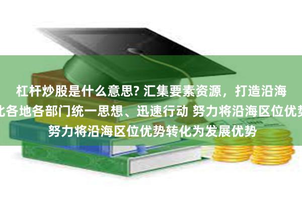 杠杆炒股是什么意思? 汇集要素资源，打造沿海经济崛起带！河北各地各部门统一思想、迅速行动 努力将沿海区位优势转化为发展优势