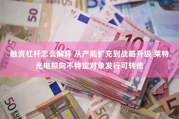 融资杠杆怎么解释 从产能扩充到战略升级 莱特光电拟向不特定对象发行可转债